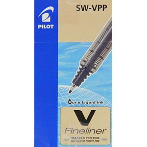 Pilot V Fineliner Vloeibare Inkt 1,2 mm Tip - Blauw, Doos van 12
