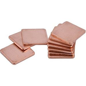 Richer-R Koper Heatsink Shim, 10 stks 20 * 20mm Koper Sheet Shim Stuk Heat Sink Thermal Pad Voor GPU CPU Laptop, 1mm