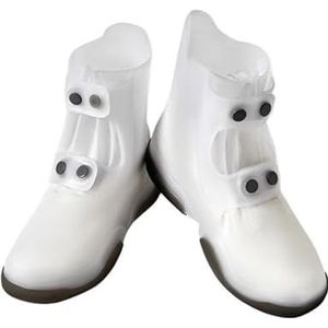 Tuinschoenen for dames, waterdichte regenlaarzen for dames - comfortabel interieur, brede kuitlaarzen for dames - gemakkelijk aan en uit te trekken(White_M fits shoes 36-37)