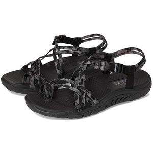 Skechers Reggae-Positive Space sportsandalen voor dames, zwart, 36 EU Breed