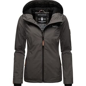 MARIKOO Dunne overgangsjack met capuchon voor dames, braambes, XS-XXL, antraciet, XL
