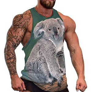 Leuke Koala Beer Tanktop Mouwloos T-shirt Trui Gym Shirts Workout Zomer Tee