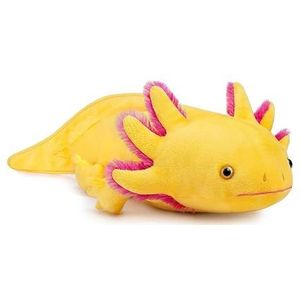 PuffPurrs Grote Axolotl pluche speelgoed - gele Axolotl vis, zachte griezelige knuffeldieren, 79 cm, schattig gele hagedisspeelgoed, echt pluche dier, cadeaucollectie voor kinderen