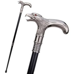 Rode Arendskop Metalen T-greep Wandelstok voor Heren, Accessoire voor Dagelijks Gebruik Drama Cosplay 36 Inch