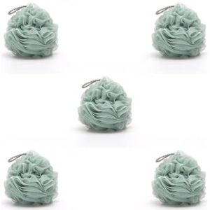 5 Set Bad Ballen Mesh Zachte Exfoliërende Baden Massage Spons Handdoek Scrub Bladerdeeg Hydraterende SPA Cleaner Huid Scrubbers Licht, Gazongroen