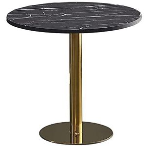 Prachtige salontafel van 75 cm hoog, eenvoudige gouden ronde tafel voor zaken, kleine tafel voor ontvangst en onderhandeling, vrijetijdstafel voor koffiewinkel/melktheewinkel (kleur: D, maat: 80 cm)