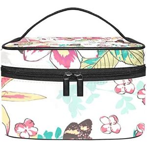 Bloem make-up organizer tas, reismake-up tas organizer case draagbare cosmetische tas voor vrouwen en meisjes toiletartikelen, Meerkleurig, 22.5x15x13.8cm/8.9x5.9x5.4in