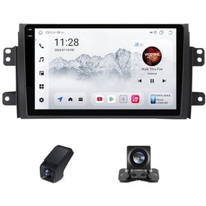 Draadloze Carplay Android 14 Autoradio 2Din geldt voor Suzuki SX4 1 Fiat Sedici 189 2005-2014 9Inch Autoradio met GPS-navigatie/RDS-radio/DSP Achteruitkijkcamera+Stuurwielbediening(C20Plus)