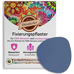 Diasticker® | Overpatch fixeerpleister 7cm (10 stuks, donkerblauw) - Freestyle Libre 3, Dexcom G7, katheter | waterdicht - ademend - sterke grip | sensorpatch, fixatie, tape, pleister