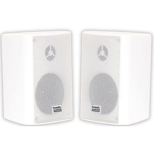 Acoustic Audio by Goldwood AA351W 2-weg hoge prestaties indoor outdoor 500W luidsprekers met krachtige bas (1 paar, wit)