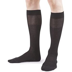 Ciocca Lange herensokken van 100% katoen, Schotlandgaren, brede ribstof, 3/6 paar - sokken Made in Italy, Grijs - 3 paar, 44