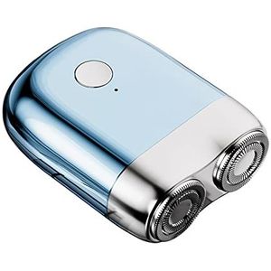 MAQUE Waterdichte Draagbare USB Mens Scheerapparaat Mini Oplaadbare Elektrische Scheermes Pocket Size Wasbaar Dubbele Cutter Hoofd Nat en Droog Roterend Scheerapparaat Scheertrimmer Geschikt voor Dagelijks Reizen Gebruik