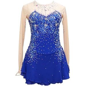 Meisjes IJs Rolschaatsen Jurken voor Competitie Vrouwen Kunstschaatsen Rok Winter Sport Prestatie Kostuums Gymnastiek Danskleding Met Kristal,Blauw,11_13Years