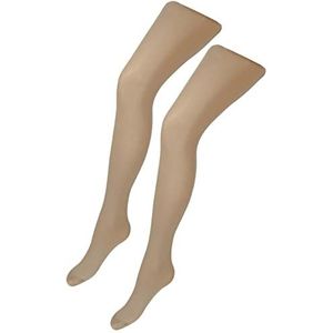 TupTam Meisjes Panty's 40 DEN 2 Pack, Beige, 140-146