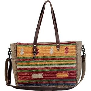 Myra Bag Technicolor Weekender Tas Upcycled Katoen & Haarleer S-3043, Multi kleuren, Eén maat