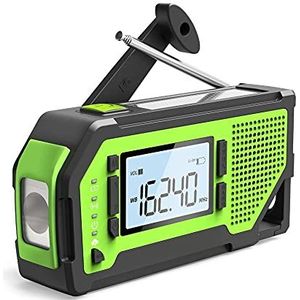 Opwindbare zaklampradio, draagbare AM/FM/WB-radio voor noodgevallen met zaklamp, leeslamp, SOS-alarm, zonne-crankradio met kurkentrekker voor buiten, kamperen