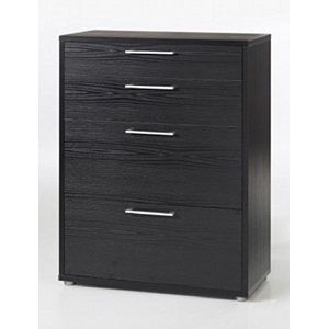 Tvilum Prima bureaukast, 3 OH archiefkast, laden, highboard, kast, essenhout, zwart