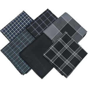 DHSUN Stoffen zakdoeken voor heren, van katoen, insteekdoek, 6 stuks, klassieke zakdoeken, stof voor heren met ruitpatroon, veelzijdig inzetbaar, 43 x 43 cm, ivoor, 43*43CM