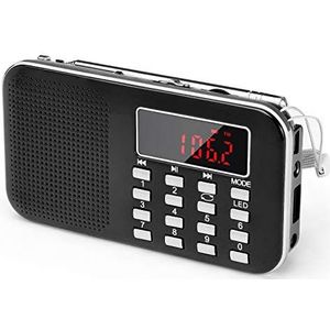 PRUNUS L-218AM draagbare mini radio AM (MW)/FM FM/Micro TF Card/USB/MP3, 1200mAh accu. Zaken en zendstations [ALLEEN automatisch].