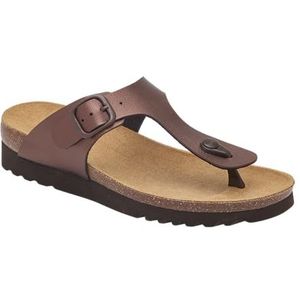Scholl, Teenslippers voor dames met kurk-voetbed, Bruin, 37 EU