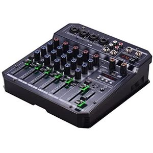 T6 Draagbare 6-Kanaals Geluidskaart Mixing Console Audio Mixer Ingebouwde 16 DSP 48V Fantoomvoeding Ondersteunt BT Aansluiting MP3