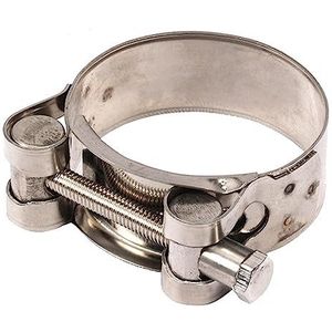 Motorfiets uitlaatklemmen, uitlaatpijpklem universele uitlaatklem pijpconnector, roestvrijstalen uitlaatpijpklem V-bandklem (60-63mm)