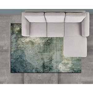 Tapijt 200x300cm Kortpolig grote Rechthoekig tapijten Woonkamer Eetkamer Slaapkamer Vloerkleed Antislip kinderkamer, Moderne Scandinavische abstracte groene kunst Rectangular 200 x 300 cm