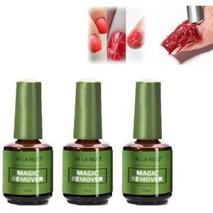 Magic Gel Polish Remover, Gel Nail Polish Remover, Quickly Removes Soak Off Gel Polish, Don't Hurt Nails, Professional Gel Polish Remover for Nails (Green*3)