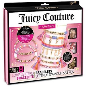 Make It Real - Juicy Couture Liefdesbrieven armbandjes maken - Sieraden maken voor kinderen - DIY Kralenset voor het maken van bedelarmbandjes - Vriendschapsarmbandjes met platte letterkralen