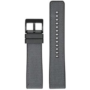 Geweven canvas rubberen band 20mm22mm 24mm snelsluiting waterdicht heren nylon sport vervangen armband horlogeband geschikt for Omega for Seiko (Color : Grey black, Size : 24mm)