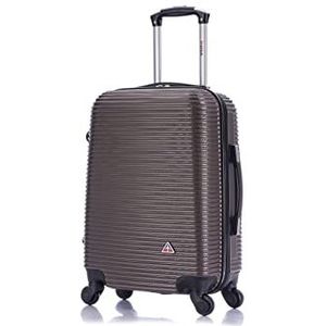 InUSA Hardside Spinner Bagage met Ergonomische Handgrepen, Royal Collection Reiskoffer met vier Spinner Wielen en Studs, Bruin, 20 Inch, Modern design