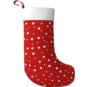 RRSZCC Rood En Wit Polka Dots Print Kerst Kousen Xmas Kousen Manchet Kousen Voor Trappen Open Haard Opknoping Xmas Home Decor