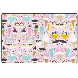 YJxoZH Sweet Ice Cream Print Home Decor Tapijten, Voor Woonkamer Keuken Antislip Vloer Tapijt Ultra Zachte Slaapkamer Tapijten