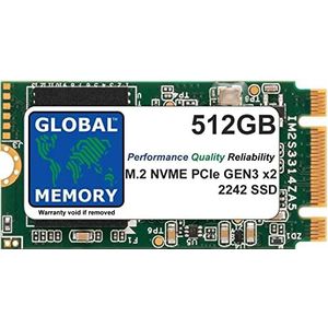GLOBAL MEMORY 512 GB M.2 2242 PCIe Gen3 x2 NVMe B+M Key WWAN Solid State Drive (SSD) voor Lenovo Ideapad 3 530S / Thinkpad V15 P52S X280 T470P T480S T480 T495 LL 490 ton. 580