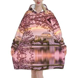 Oversized Kersenbloesem 1 Hoodies Vrouwen Uk Pluizige Deken Hoodie Sherpa Vrouwen Fleece Draagbare Deken Mannen
