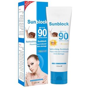 Fellflying Facial Sunscreen SPF90 PA +++ waterdichte, niet-vette zonnebrandlotion Light Body Sunscreen Concealer Brightening Isolation Sunscreen Face Lotion voor alle huidtypes, 100 ml