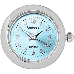 Quiges - 18mm Click-Button Uhr Licht Blauw voor Click Button Ring/Armband/Locket
