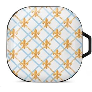 Gouden barokke rijke luxe patroon oordopjes hoesje compatibel met Samsung hard shell beschermhoes zwart-stijl