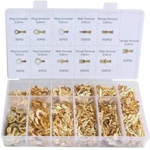 Aansluiting, vrouwelijke schop-connector, 750 stuks geïsoleerde mannelijke vrouwelijke spade- en ringkrimpklemmenset, meerdere maten
