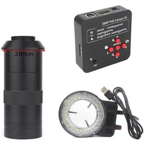 38MP 2K 60FPS USB Industriële Digitale Video Microscoop Camera + Zoom 130X C-Mount Lens TF USB Opslag for Reparatie Solderen Helder en glad(C)
