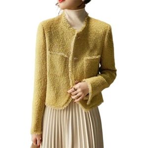 Tweedjasje for Dames Met Kwastjes, Elegante Korte Jas en Gebreide Cardiganmix(S)