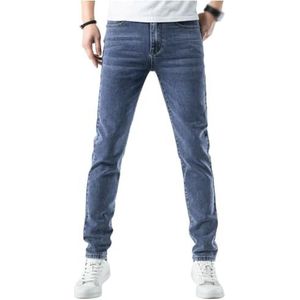 SDFGH Slanke vintage zakelijke jeans met rechte pijpen, katoenen stretchbroek for heren (Color : D, Size : 33)