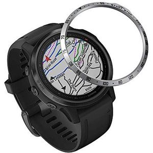 Yikamosi Roestvrij staal Bezel Ring Compatibel met Garmin Fenix 6S Watch, Bezel Ring Adhesive Cover Anti Scratch & Collision Protector voor Garmin Watch Accessory(Silver-2)