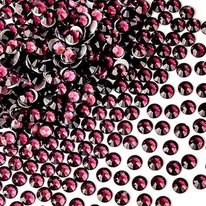 288 stuks kristallen steentjes, glazen platte strass steentjes edelstenen voor nail art ambachten en nageldecoratie make-up kleding schoenen - (SS30, amethist)