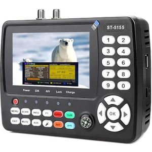 ST-5155 Satellietzoeker DVB-S2/S/T2/T/C, satellietvinder (10 bit) H.264/265/HEVC met afbeelding, satellietzoeker met satellietherkenning met unicable/scr/dcss