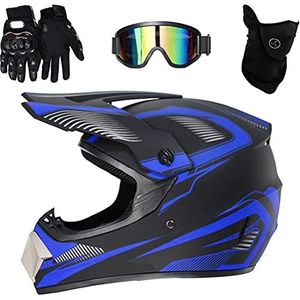 Lipeed Motorcrosshelm voor volwassenen, off-road helm met handschoenen, masker bril, unisex motorhelm, crosshelm, veiligheidshelm ATV, helm voor mannen en vrouwen, veiligheidsbescherming