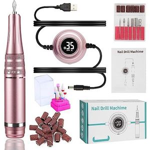 Elektrische nagelboor, 35000 RPM manicuremachine, elektrische nagelboor, draagbare nageldraaibank Elektrische manicuresnijderset, nagelgelpolijstmachine Salonapparatuur Gemakkelijk te gebruiken, voor