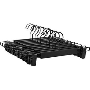 SONGMICS - CRP02BK12 - Broekhanger - Zwart - Set van 12 - Ruimtebesparend - 360° Draaibare Haak