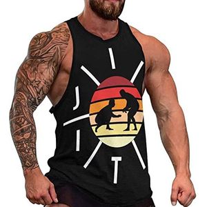 Brazilië Jiu Jitsu Tanktop voor heren, grafische mouwloze bodybuilding-T-shirts, casual strand-T-shirt, grappig sportschool-spierweefsel