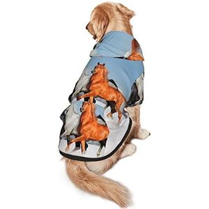 Mooie Paarden Medium En Grote Huisdier Hooded Sweatshirt Vier Seizoenen Liefde Hond Sweatshirt Huisdier Kleding